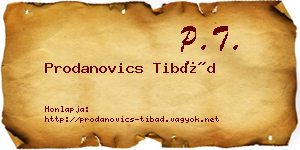 Prodanovics Tibád névjegykártya